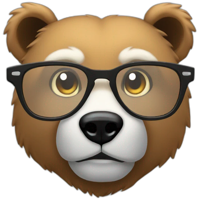 glasses bold bear emoji