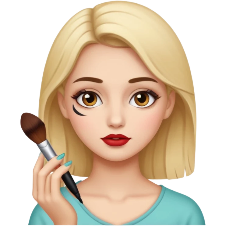 Girl doing make up emoji