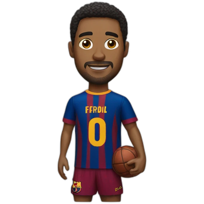 A man wearing a Jersey of barcelona emoji