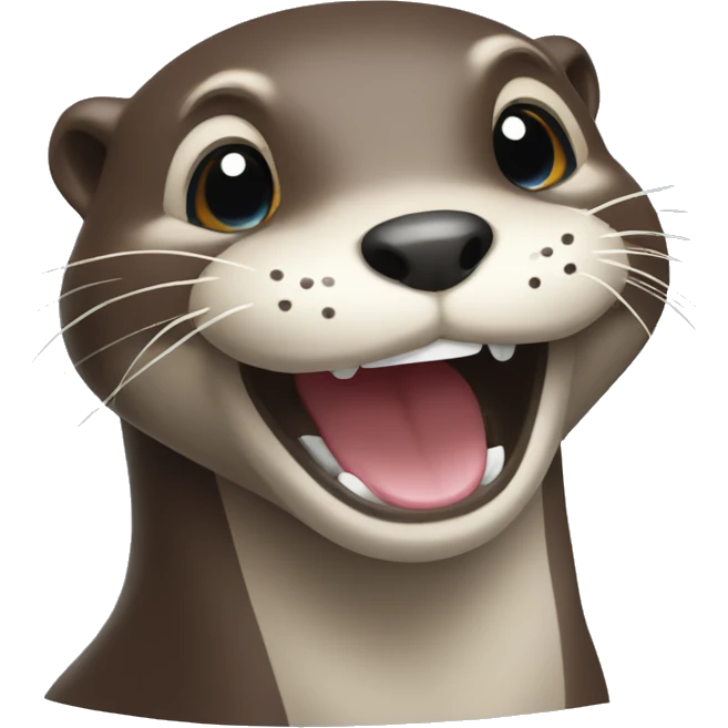 a otter with big smile emoji