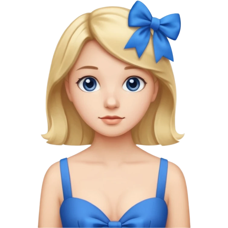Blue dress with blue bow at the chest part emoji