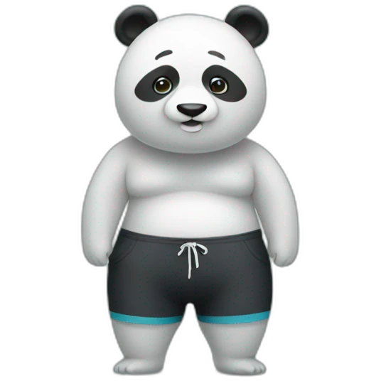 a panda bear in swimming pant emoji