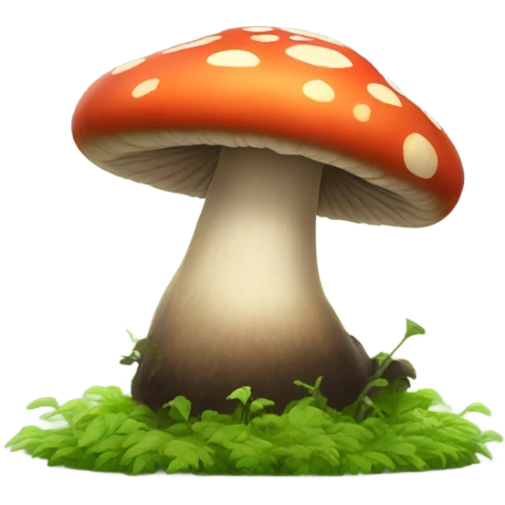 Mushroom growing on big foot emoji