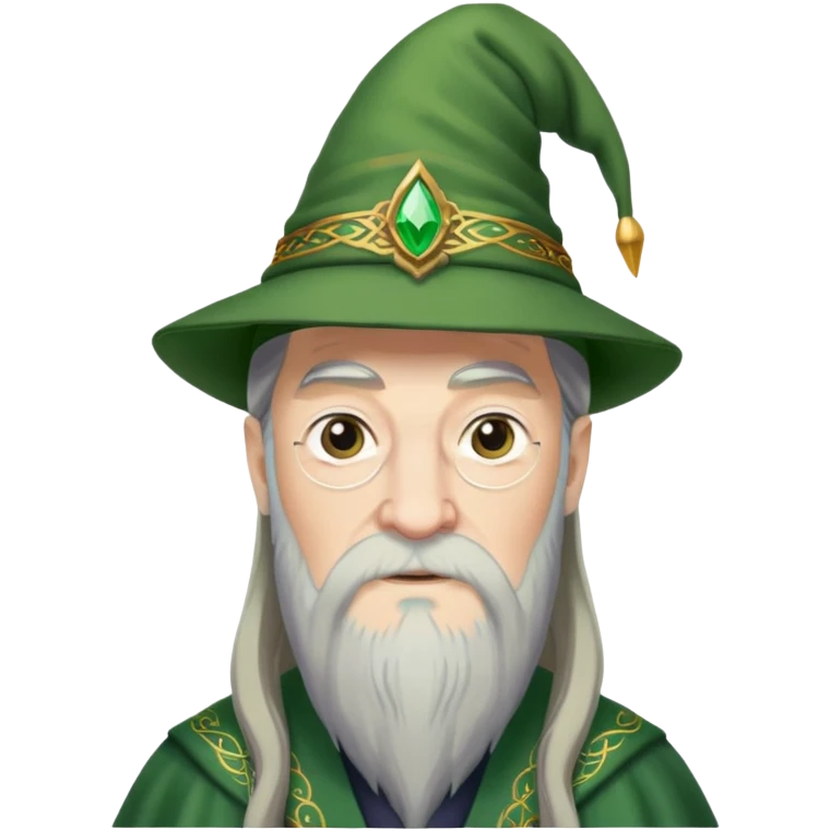 Dumbledore green hat with decoration emoji