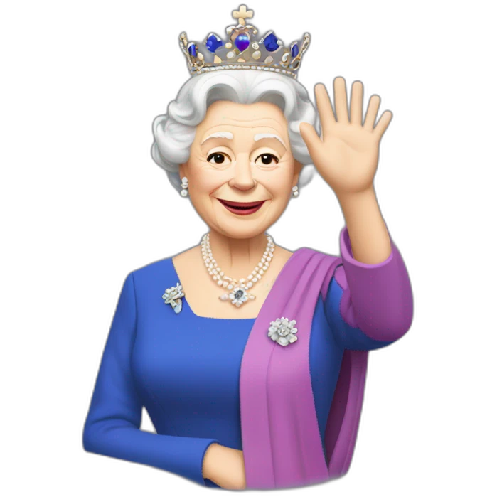 Queen Elizabeth II waving emoji