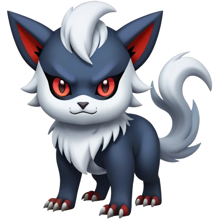 Edgy Cool Kawaii Litten-Absol-Pokémon Full Body emoji