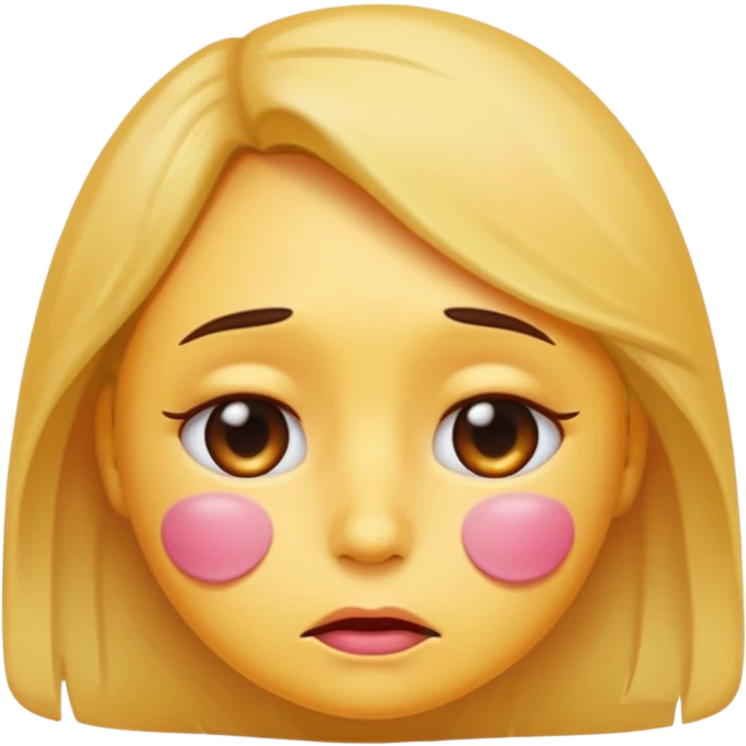 Cum on horny female emoji with with sad eyes and blushing cheeks emoji