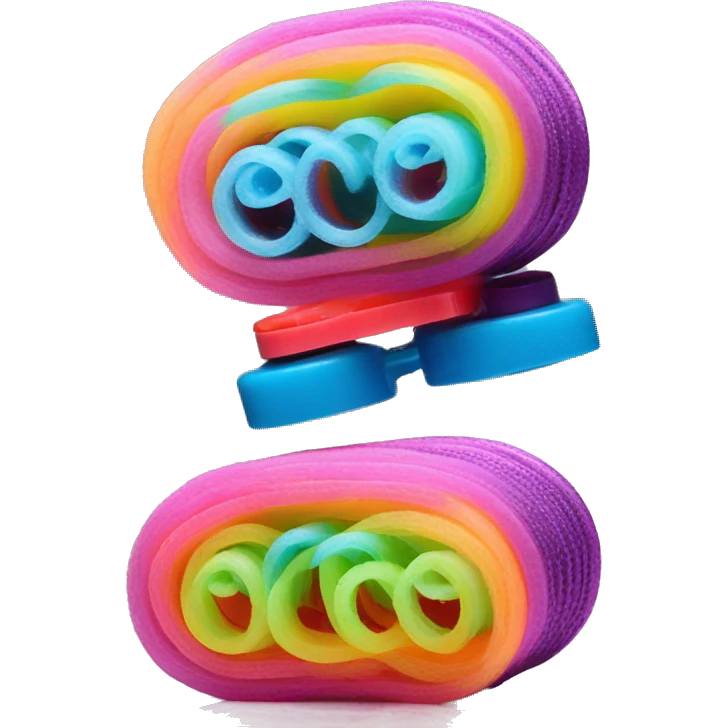 a  single plastic colorful Velcro Curlers emoji