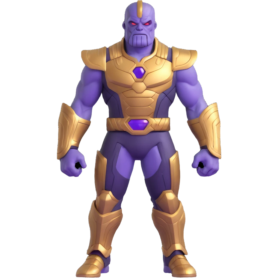 Thanos with purple skin and gold armor emoji