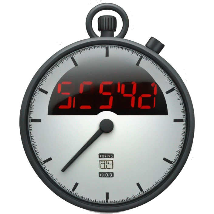 Stopwatch showing 1 hour has passed emoji
