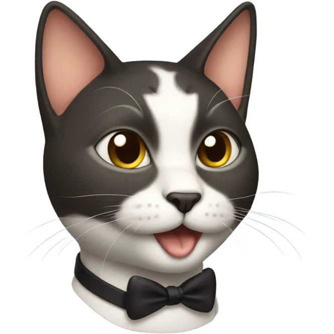 A cat with a mustache And slick back hair emoji