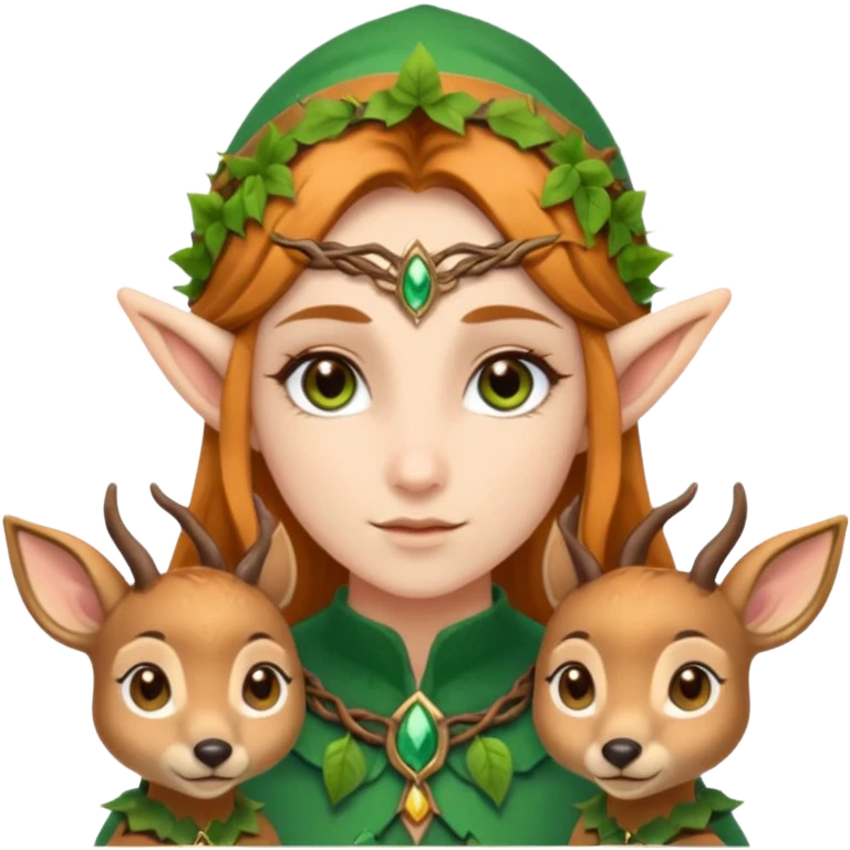 Cute Druid human like elf fawn with elf ears emoji