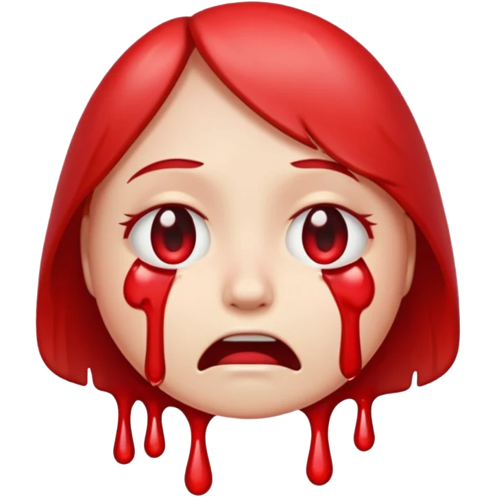 classic sobbing emoji face with blood tears instead of water emoji
