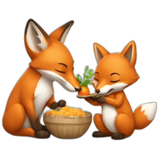 Fox eating rabbit emoji