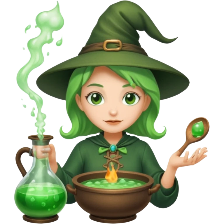green witch cooking potion emoji