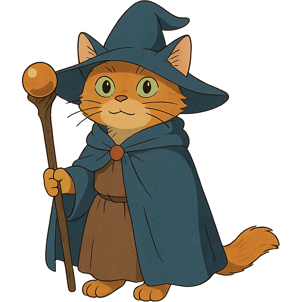 ghibli style wizard cat emoji