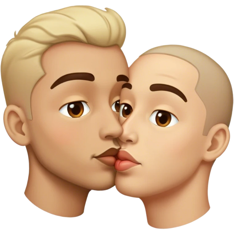 deux s'homme qui se donne des bisous emoji
