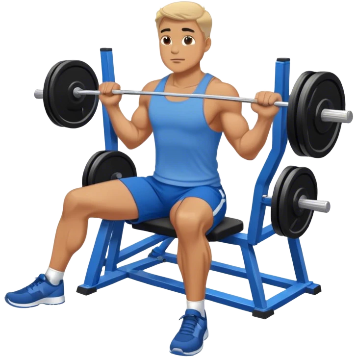 man with blue shorts doing seated cable-rows machine exercise emoji