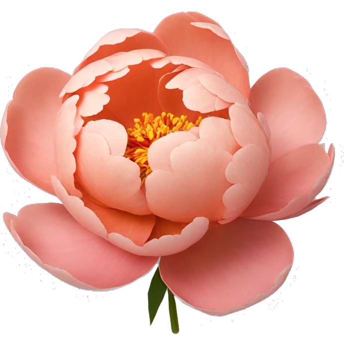 Salmon color Peony flower emoji