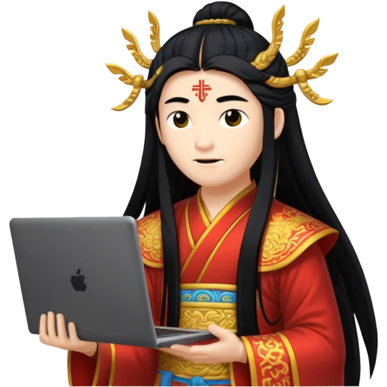 chinese god with laptop emoji