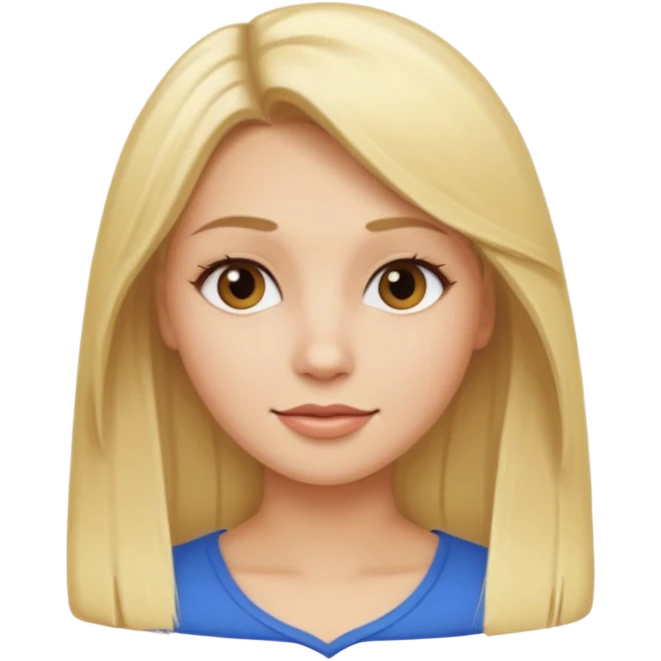 Branca loira dos cabelo liso emoji