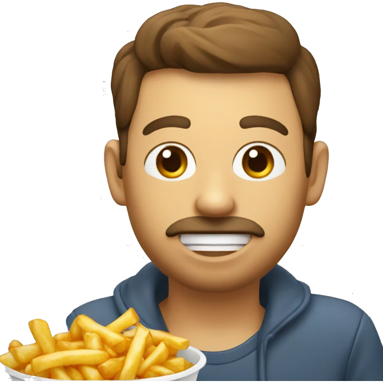 Chat qui mange une poutine emoji