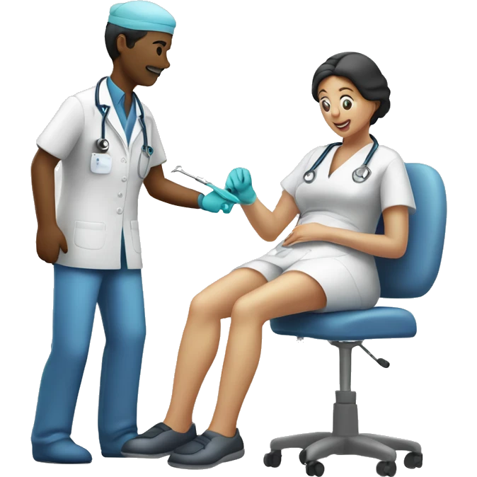 Nurse cannulating a patient emoji