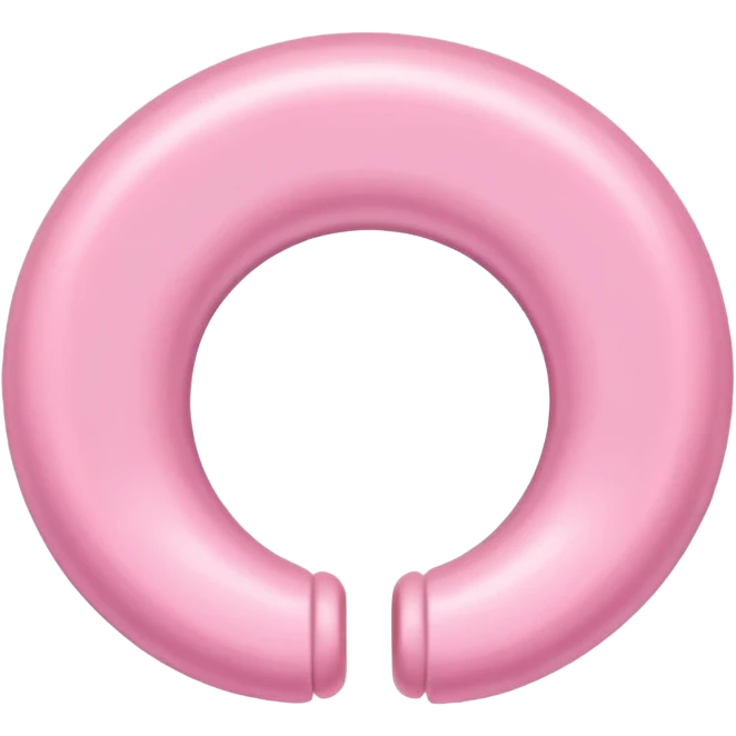 pastel pink hair tie with shiny texture emoji