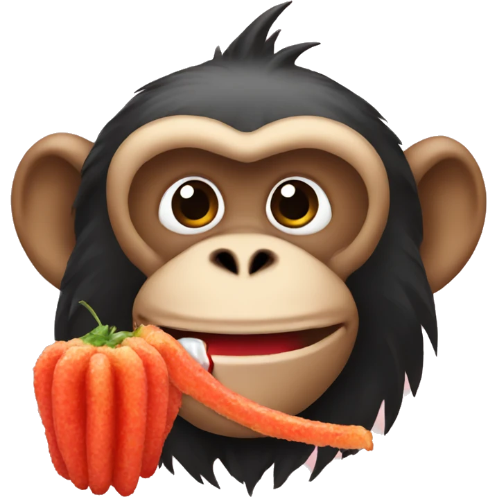 Monkey eating Hot Cheetoes emoji