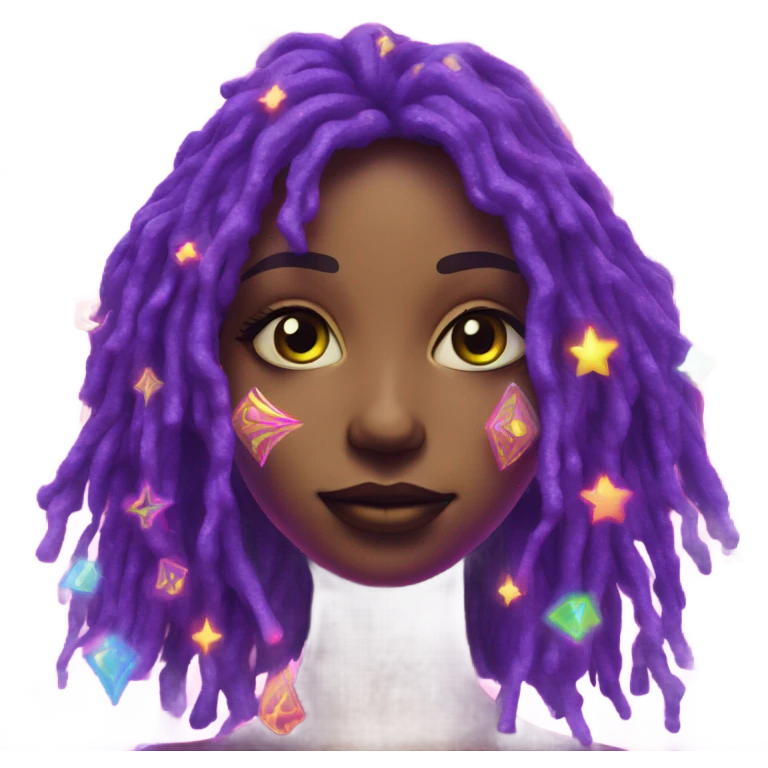 Trippy psychedelic sparkly vibe neon emoji