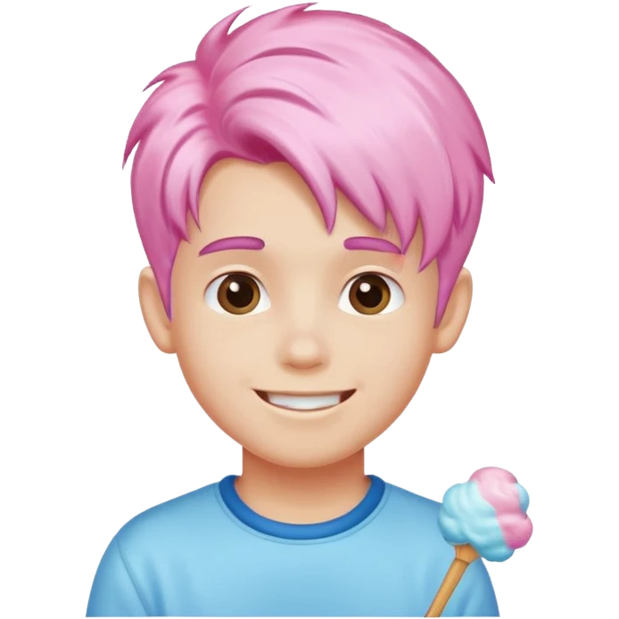 cotton candy haired boy just face emoji