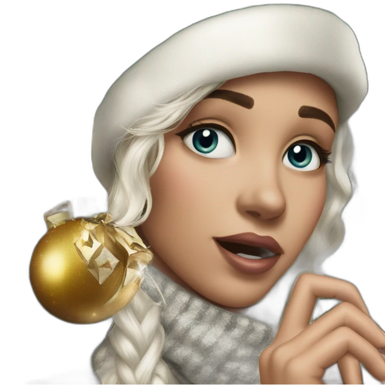 festive girl with holiday bling emoji