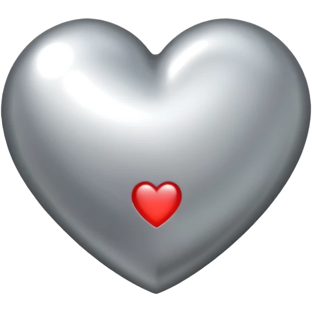 heart with a metallic silver finish emoji