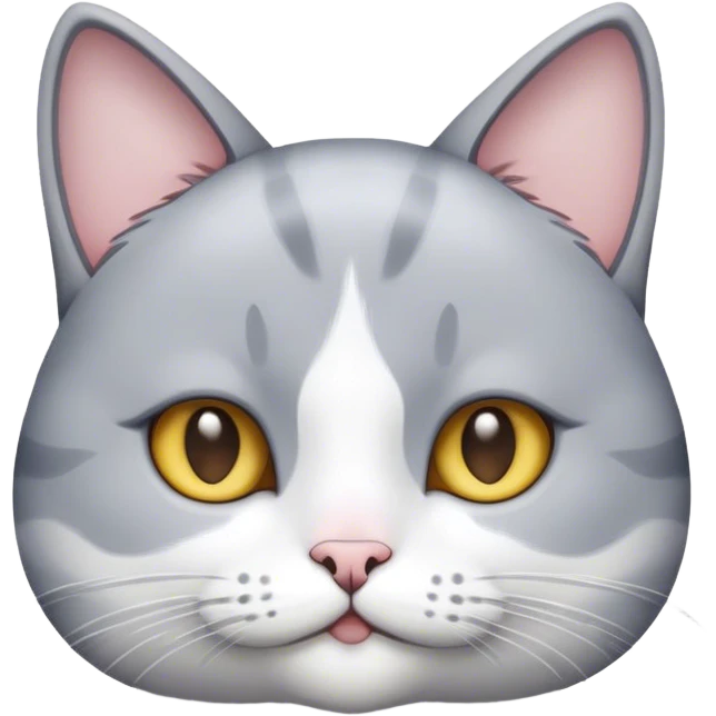 cat grey and white emoji