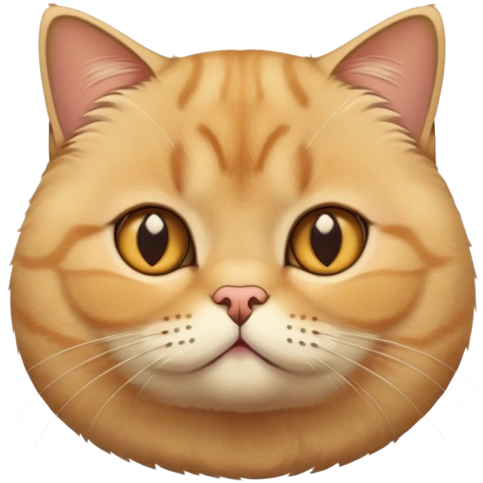 Golden British shorthair cat with round face and plush fur emoji
