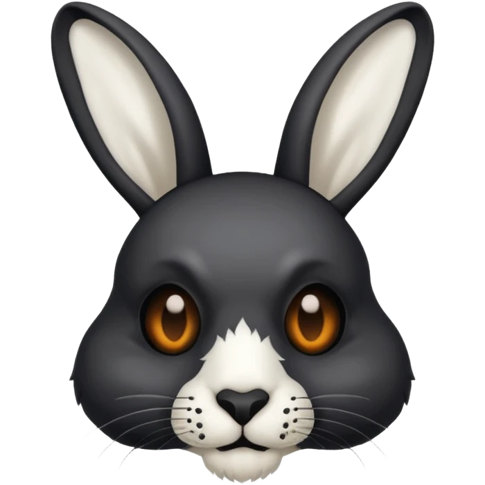 tête de lapin squelette noire de 3/4 profil emoji