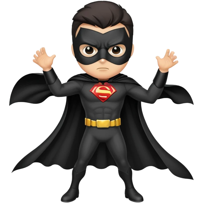 masked superhero vigilante with a cape emoji