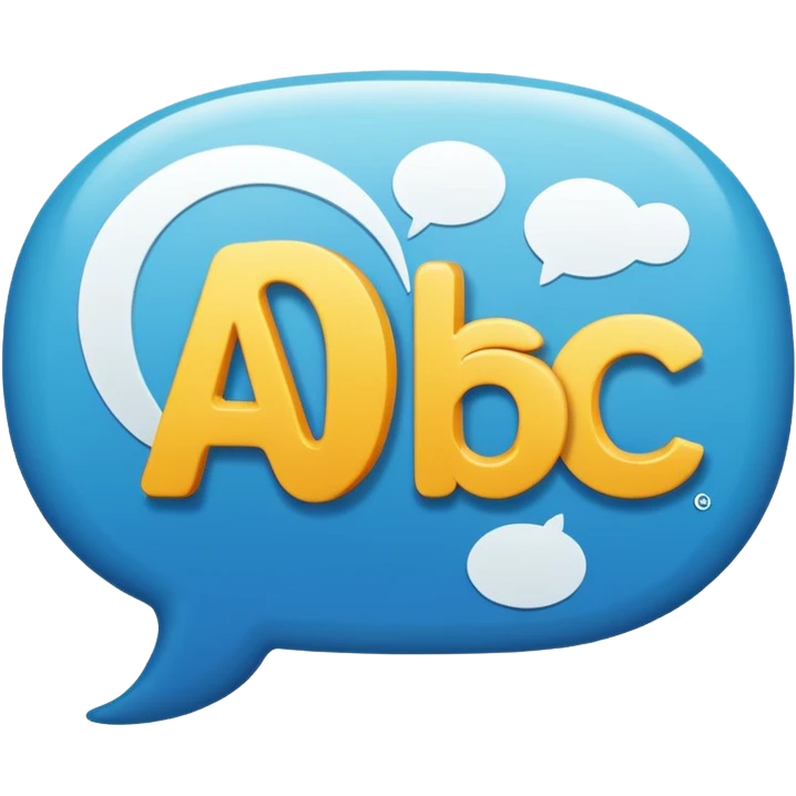 Abc with a speech bubble emoji