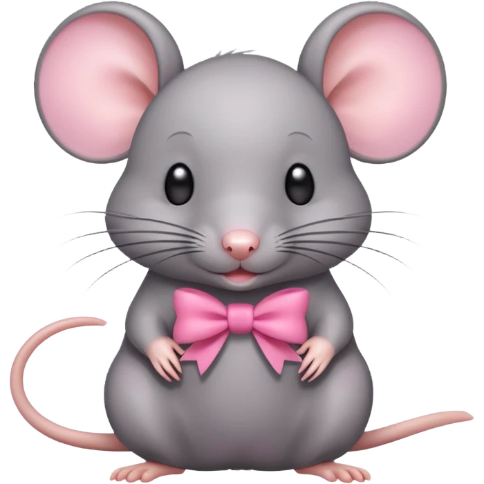 Cute rat with a pink bow emoji