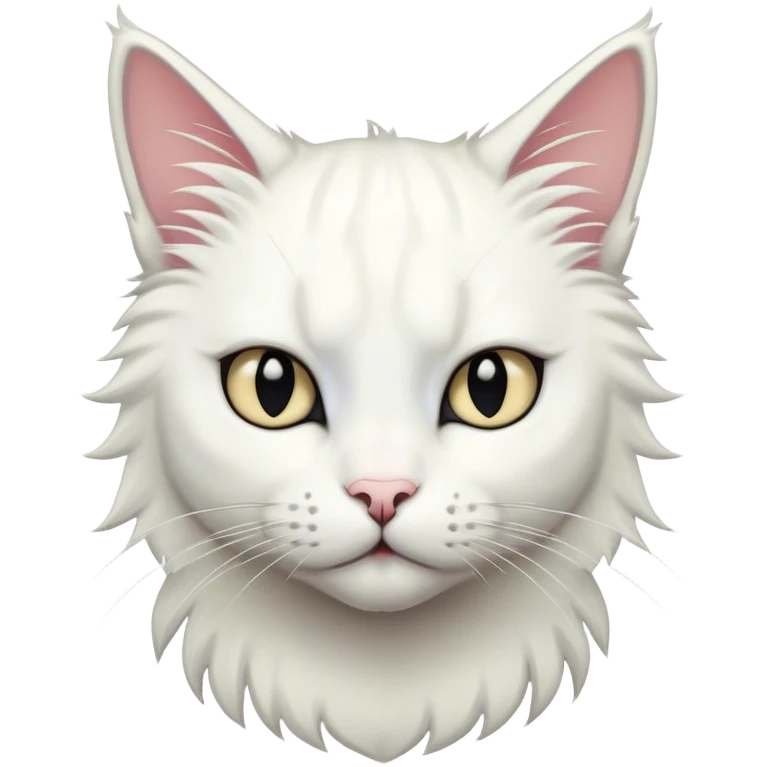 White cat with black Mohawk  emoji