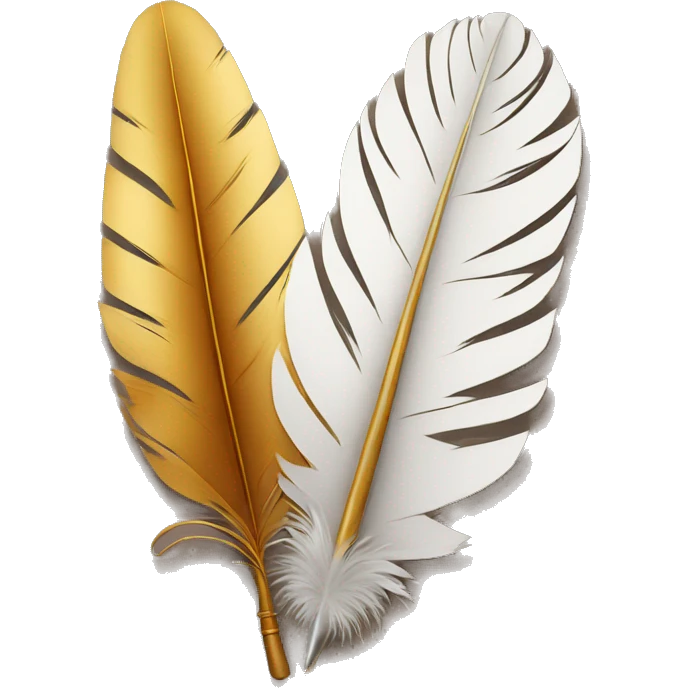 a feather quill and a scroll emoji