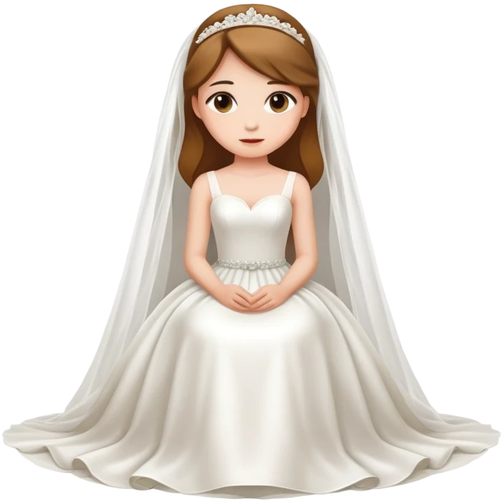 A beautiful girl wearing a wedding dress sitting emoji