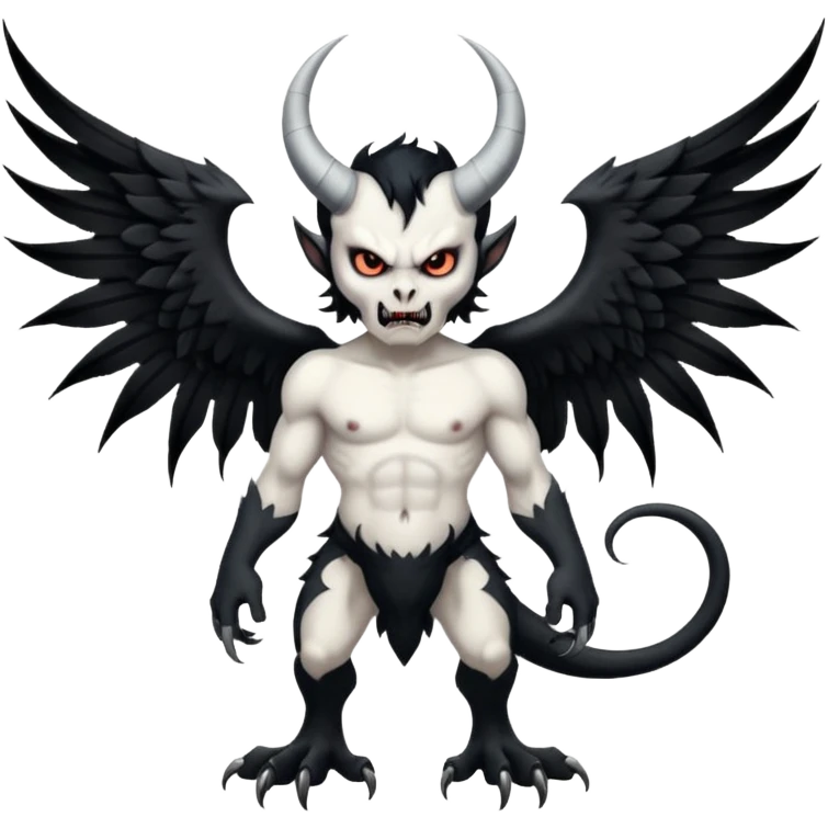 black and white wings demon emoji