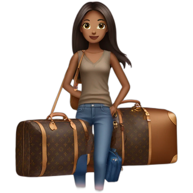 Travel girl with louis vuitton bag emoji