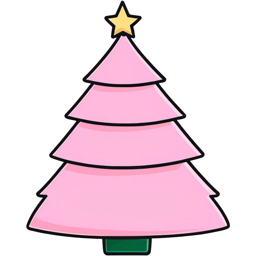 pink christmas tree emoji