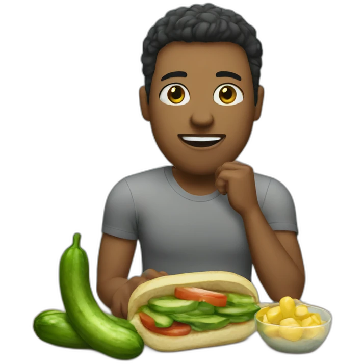 Fit-male-eats-a-pickle emoji
