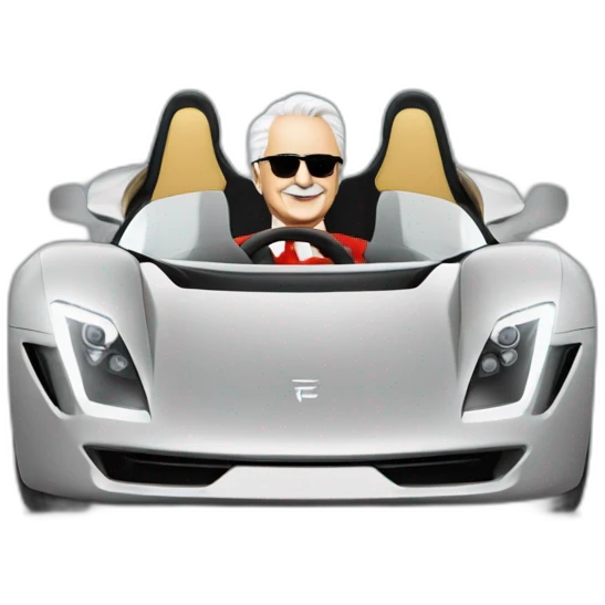 Enzo Ferrari driving a tesla emoji