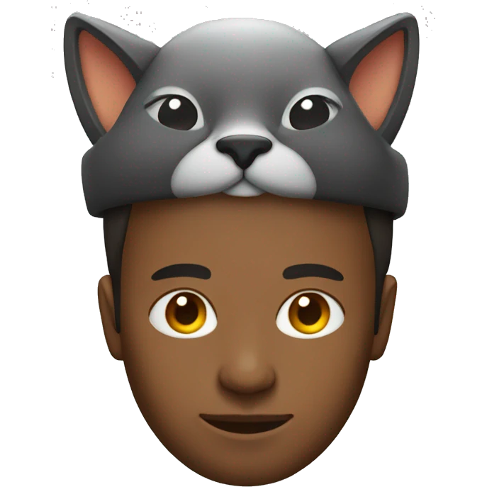 Programmer with cat on his head emoji