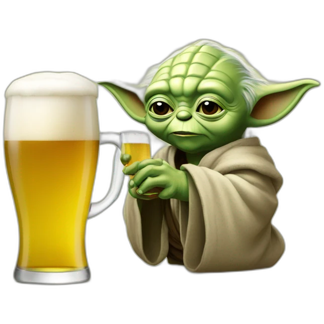Yoda qui boit une bière emoji