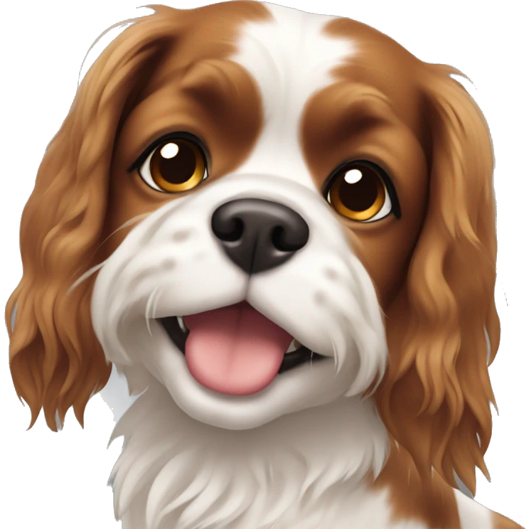 Calico spaniel dog emoji